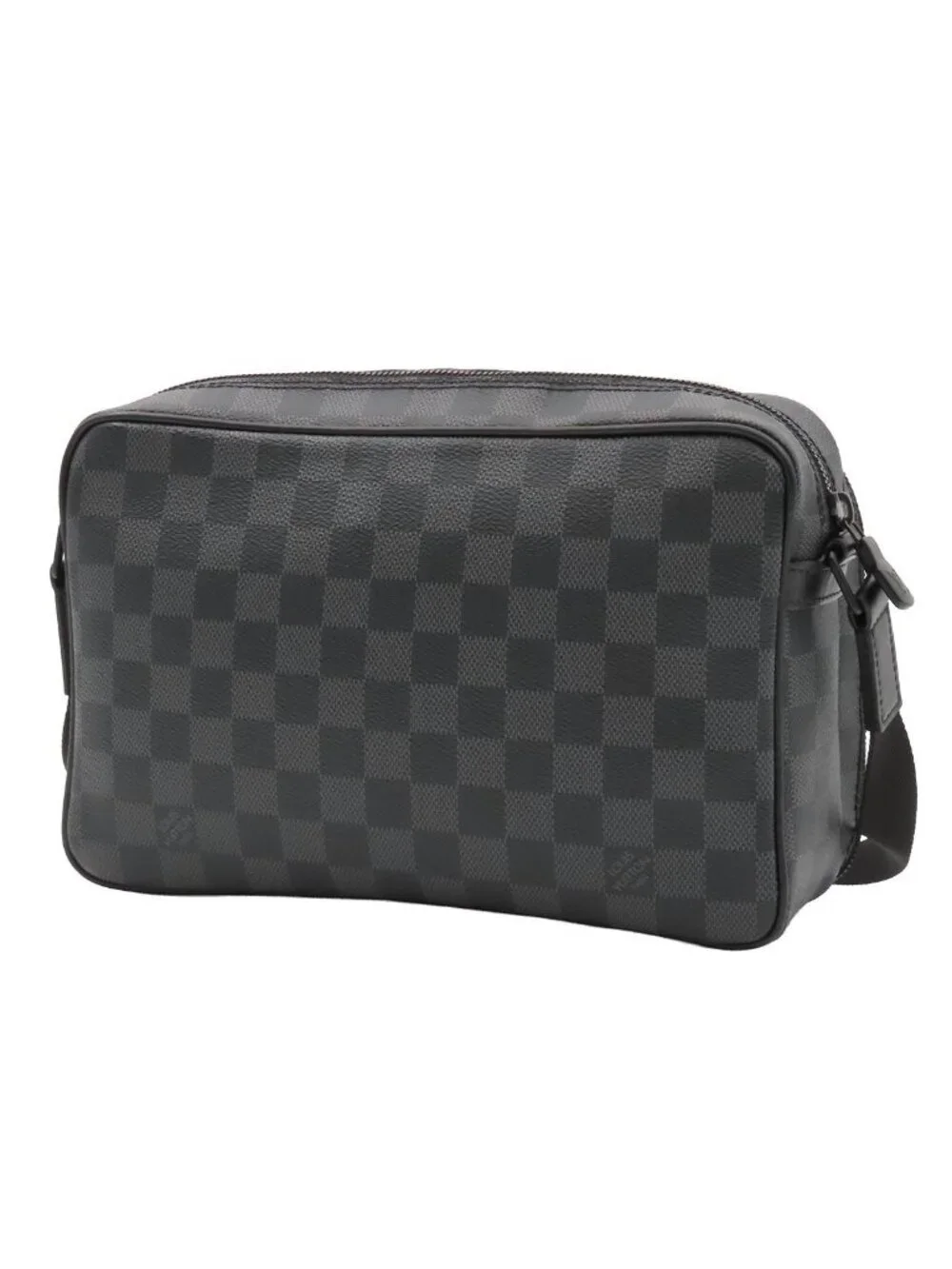 Louis Vuitton Utility Messenger Shoulder Bag Black Damier Graphite